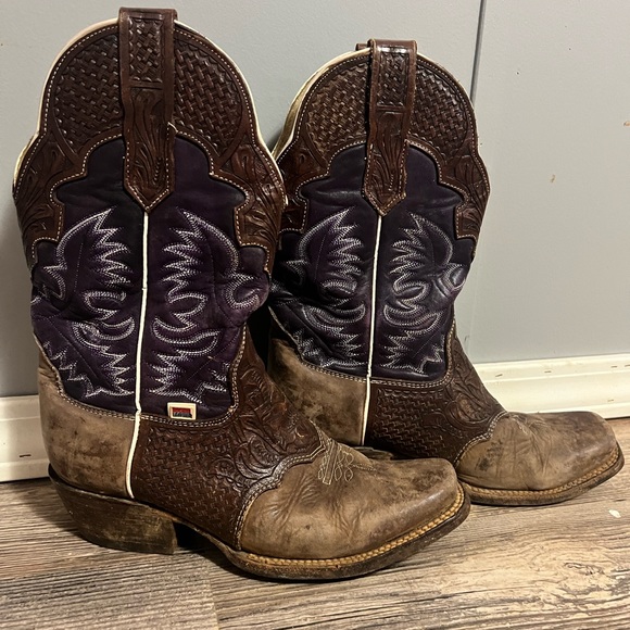 Rockinleather womens hand tooled overlay western boot - Picture 1 of 3